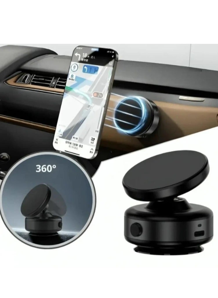 Denx 360 Degree Rotating Magnetic Car Mobile Holder Air Suction Magnetic Car Mobile Holder for All Car Models Black  - Image 3