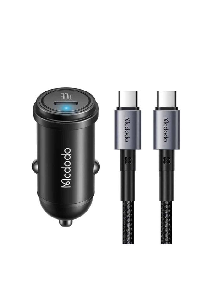 Mcdodo Fast Car Charger - CC-7493 30W 1C PD + Type-C to Type-C Cable 1.2m - Image 1