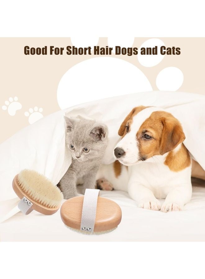 MOWKIT Boar Bristle Pet Palm Brush for Short Haired Dogs and Cats Reduce Shedding - Image 5