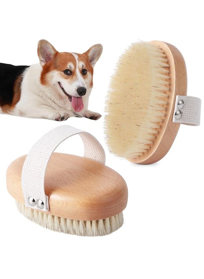 MOWKIT Boar Bristle Pet Palm Brush for Short Haired Dogs and Cats Reduce Shedding - Image 1
