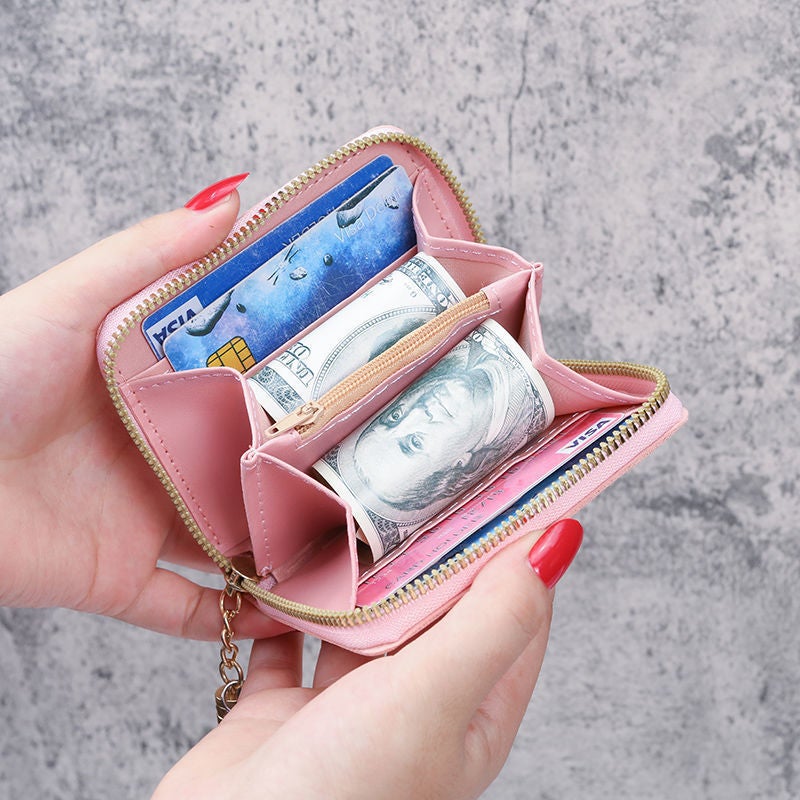 Multifunctional Solid Color PU Leather Wallet, RFID Blocking Design Portable Daily Storage Purse for Cards Cash Coin Business Use - Image 2