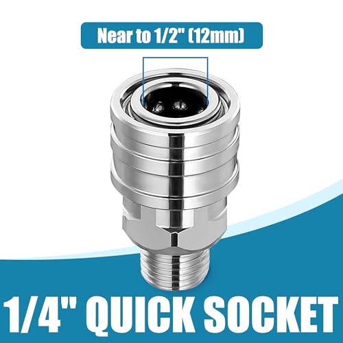 JOEJET 1/4" Pressure Washer Fittings-Stainless Steel Pressure Washer Adapter-1/4" Quick Connect Socket to 1/4" Male NPT Pressure Washer Coupler-5000 PSI - Image 4