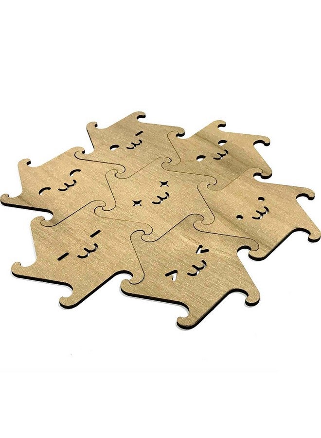 Curious Button Wooden 7 Pieces Puzzle Wooden Coasters - Absorbent Wooden Drink Coasters for Home Decor - Drink Coasters Wood Coasters - Farmhouse Wooden Coasters for Drinks - Image 2