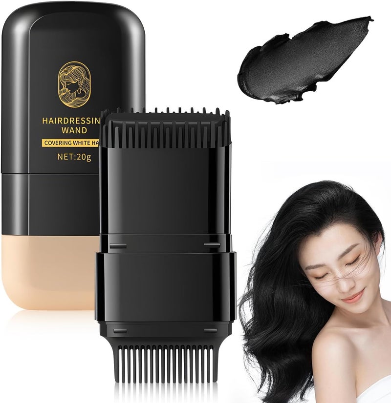 YOOJ Labor saving YOOJ® 2-in-1 Hair Color Stick & Comb, Waterproof and Sweat-Proof Hair Dye Comb, Instant Convenient Root Touch Up for Gray Hair, for Women & Men (Black) Indoor outdoor all-purpose fit - Image 1