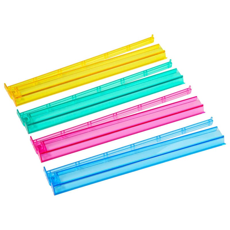 GUSTARIA Mahjong All-in-One Tile Rack & Pusher, Clear Acrylic Mahjong Rack and Pusher Combo, Modern American Mahjong Tile Racks, Set of 4, Multi Color - Image 1