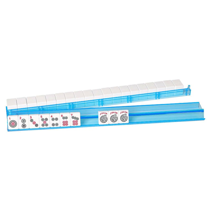 GUSTARIA Mahjong All-in-One Tile Rack & Pusher, Clear Acrylic Mahjong Rack and Pusher Combo, Modern American Mahjong Tile Racks, Set of 4, Multi Color - Image 4