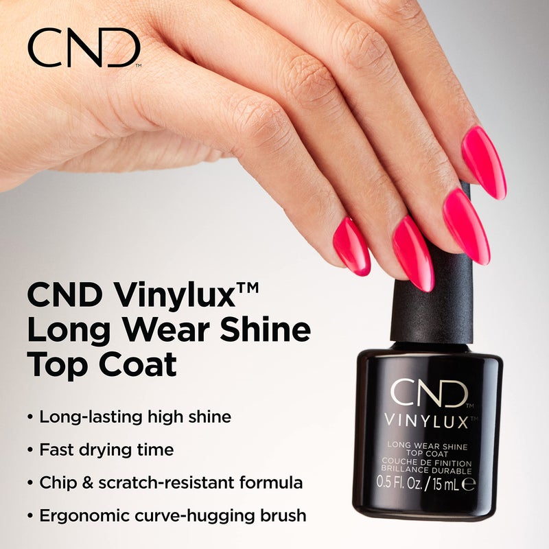 CND Vinylux Long Wear Shine Top Coat, Quick Drying Formula, Easy to Remove, Stocking Stuffer for Women, 0.5 Fl Oz - Image 3