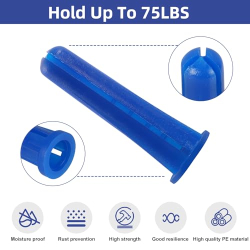 VGBUY 180PCS Conical Concrete Anchors and Screws Assortment Kit, 90PCS Concrete Wall Anchors, 90PCS Self Tapping Screws for Masonry Stucco Brick Cement Cinder Block Tile, with 2PCS Drill Bit - Image 3