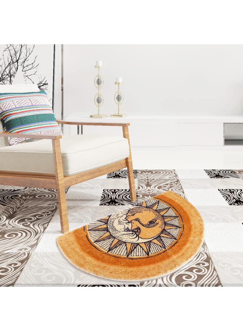 Creative Semi-Circular Anti-Slip Super Absorbent Carpet 80*120cm - Image 3