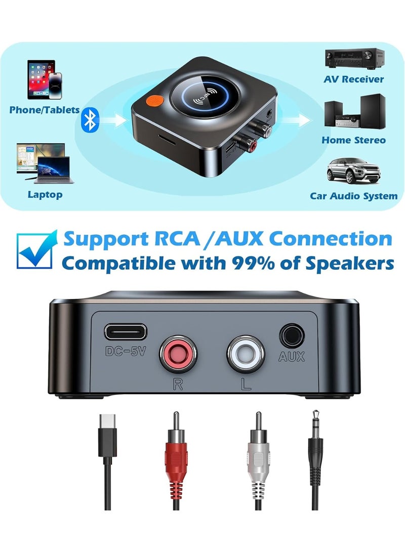 مستقبل لستيوتاتي المنزل، محول AUX RCA إلى بلوتوث | مستقبل صوتي بنظام NFC بلوتوث للمنصات القديمة ونظام تشغيل الموسيقى، كايوي تحويل المنصات السلكية إلى لاسلكية - Image 2