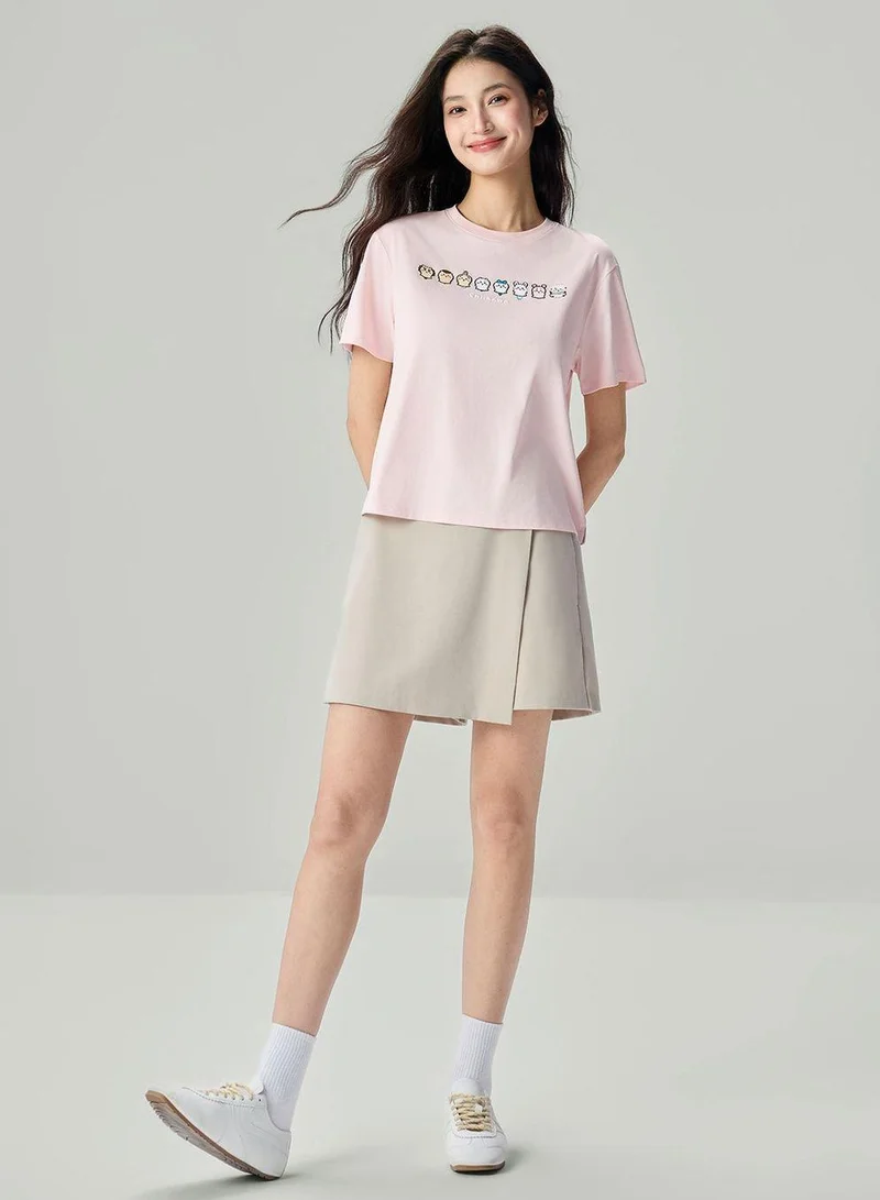 Giordano  Women's Chiikawa Pearl Amethyst Crew Neck Boyfriend Tee for Women | Best Price UAE