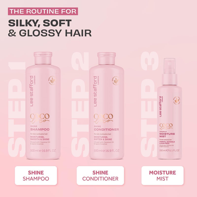 Lee Stafford Coco Loco Shine Hair Shampoo | Cleanser For Hair Shine Smooth Silky Hair | Nourishing Shampoo | Breakage Control - Image 4