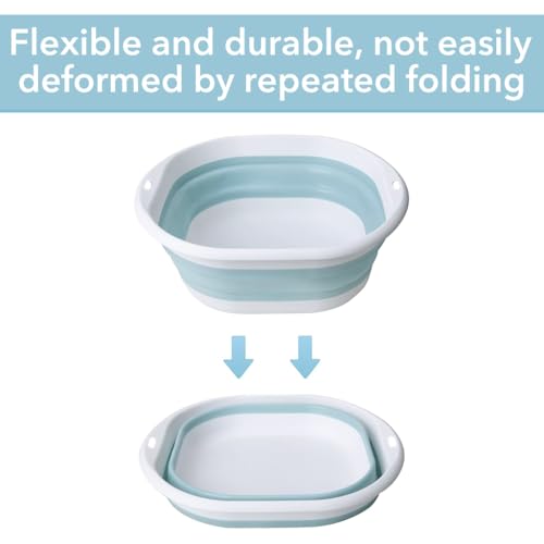 HASTHIP® Silicone Collapsible Tub Bucket Set, Portable Wash Basin for Handwash, Outdoor Basin for Washing, Foldable Bucket with Hanging Holes, Portable Sink for Washing Fruit & Vegetables (3Pcs) - Image 2