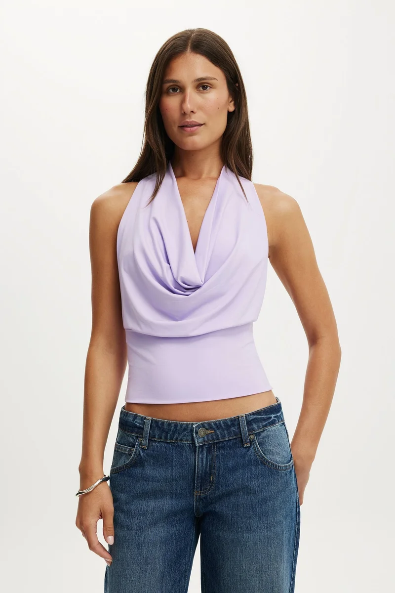 LOU COWL HALTER TOP