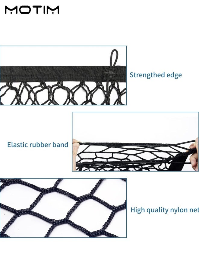 Motim - Truck Cargo Net, 140*40 cm, Trunk Organizers and Storage Net with 4 Metal Hooks, Fit for SUV, Large Pick-up Trucks, Silverado 2013 to 2022 GMC Sierra 2013 to 2022 and Ford F150 2015 to 2022 - Image 1
