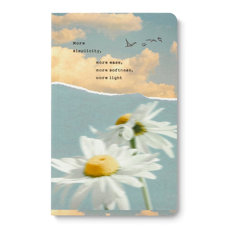 Compendium Softcover Journal â€“ More Simplicity, More Ease, More Softness, More Light â€“ A Write Now Journal with 128 Lined Pages, 5"W x 8"H - Image 1