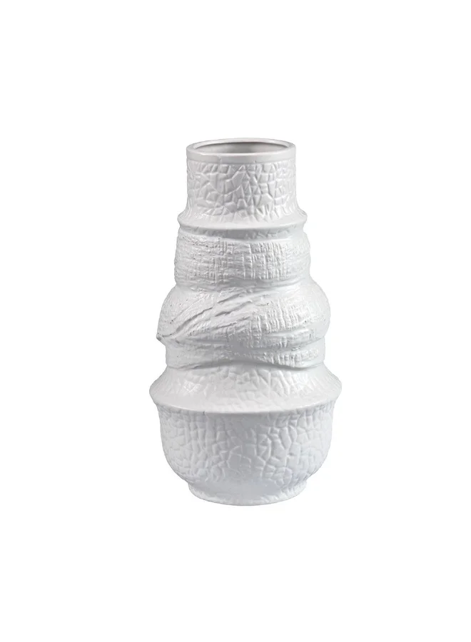 DANUBE HOME Danube Home Florence Rope Swaddled Vase - Tall 15X15X27.5Cm Elegant Home Decor Collection White Ceramic Flower Vase For Fresh Blooms & Dried Flowers Decoration Decorative Home Accessories