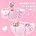 Aori 7 Pcs Reborn Baby Dolls Clothes Set with Pink Bassinet for 1722 Inch Baby Doll Carrier Bed and Baby Doll Clothes Outfit Accessories fit Newborn Baby Girl - Image 4