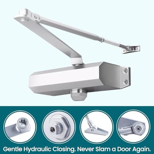 Leyibo Automatic Door Closer – Adjustable Spring Type, Grade 3 Hydraulic Self-Closing Door Closer for Home, Bedroom & Interior Doors - Image 5