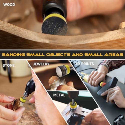 GOH DODD 188 PCS 1 Inch Sanding Discs, GOH DODD Hook and Loop 60 to 10000 Grit Wet Dry Sandpaper Micro Sand Paper with 1/8" 1/4" Shank, Backing Pad, Polishing Pads, Foam Pads for Auto Metal Glass Resin Wood - Image 5