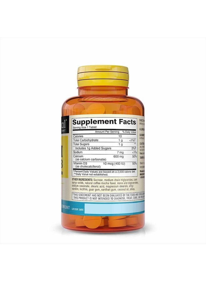 Mason Natural Mason Natural Calcium 600 mg with Vitamin D3 - Supports Healthy Bones, Strengthens Muscle Function, Coffee Mocha Flavor, 100 Chewables (Pack of 3)  - Image 2