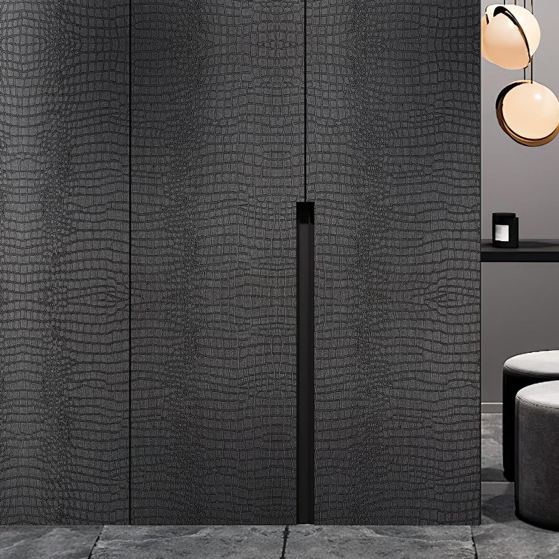 Zeeko Black Peel and Stick Wallpaper 23.6" x 120" Removable Crocodile Wallpaper Embossed Contact Paper Textured Wall Paper for Cabinet Bedroom Bathroom - Image 4