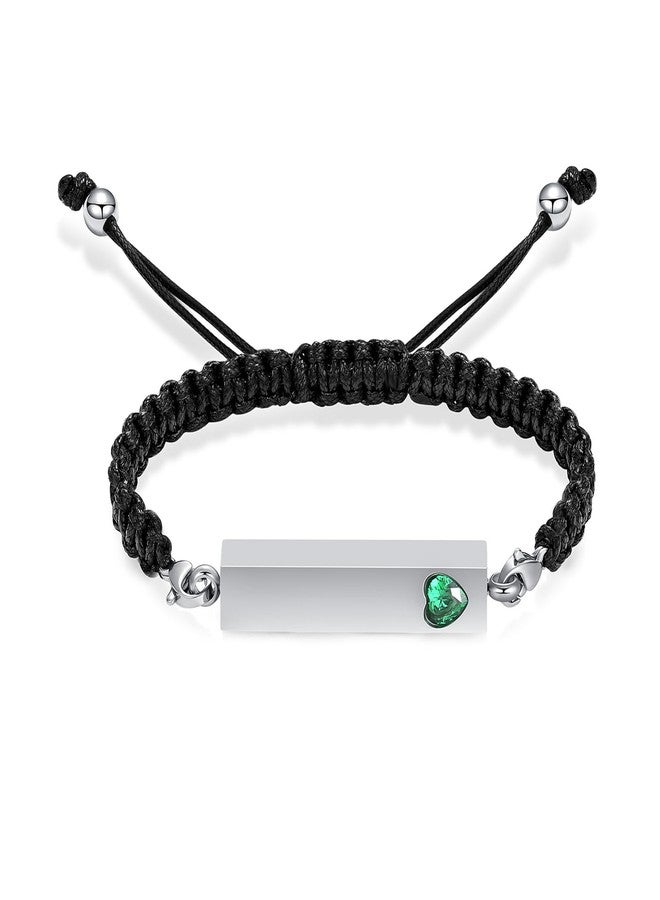 Hearbeingt Cremation Jewelry Crystal Heart Urn Bracelet for Ashes Women Men's Braided Ashes Bracelet with Stainless Steel Memorial Bracelets - Image 1