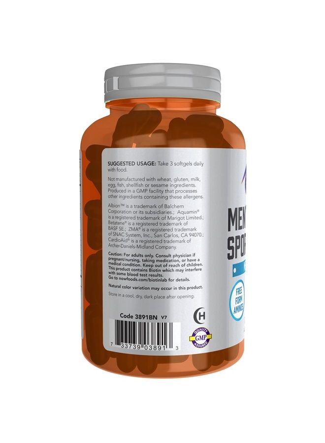 Sports Nutrition, Men's Extreme Sports Multi with Free-Form Amino Acids, ZMA®, Tribulus, MCT Oil, and Herbal Extracts, 180 Softgels