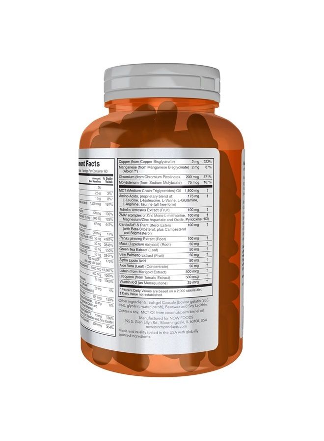 Sports Nutrition, Men's Extreme Sports Multi with Free-Form Amino Acids, ZMA®, Tribulus, MCT Oil, and Herbal Extracts, 180 Softgels