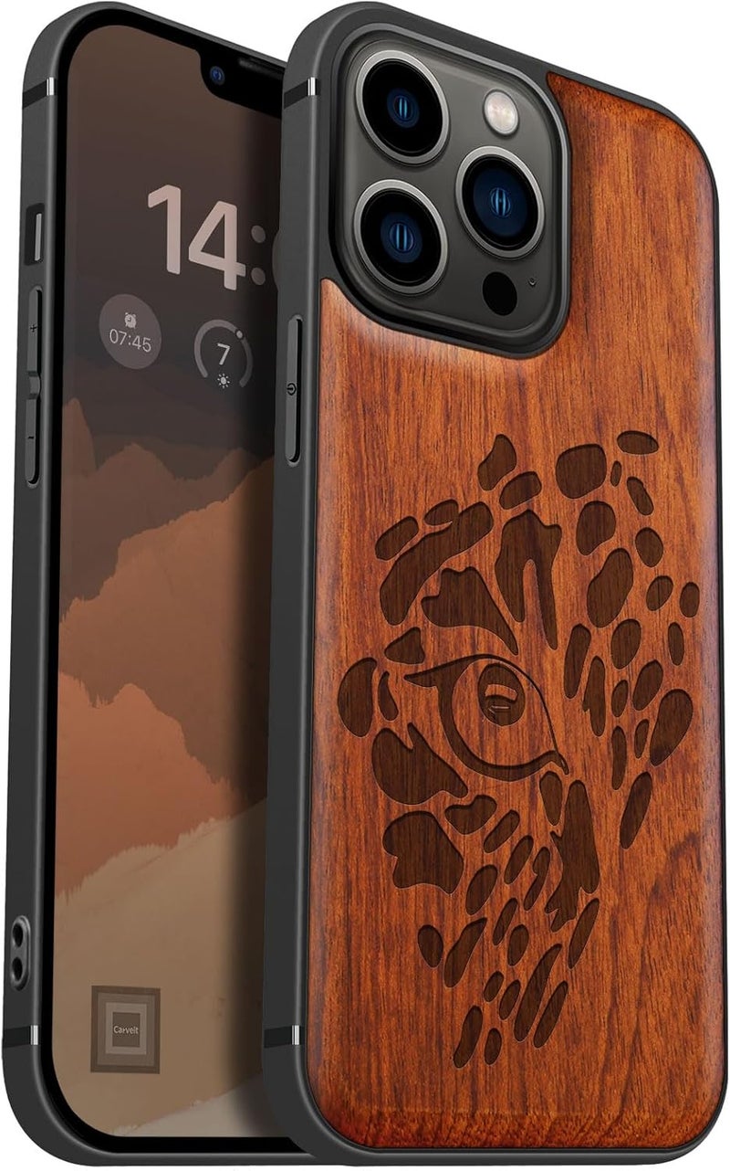 Tight fitted parts Carveit Magnetic Wood Case for iPhone 13 Pro Case [Hard Real Wood & Soft TPU] Unique & Classy Wooden Shockproof Hybrid Protective Cover Compatible with MagSafe (Fierce Gaze Tiger -Rosy) All condition resistant crafted quality Affordable purchase options Salt resistant coating Different assemble options Transparent body Storage burden minimized build Easy lifting build Regular scheduled transit Gulf standard sizing alternatives Assorted trendy color picks Labor saving optimized design Trendy natural tone options Transit damage minimized design Indoor outdoor use Compact design Multiple design variants Fixed delivery schedule Cross-material combo compatible Single & bulk storage compatible Flat working surface Season change compatible build Economical upgraded quality Minimal design Full village delivery cover - Image 1