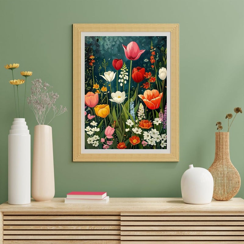 Yanfairy Wildflower Art Painting Kits for Adults, Full Drill Diamond Dots Paintings for Beginners, Round 5D Paint with Diamonds Pictures Gem Art Painting Kits DIY Crafts Kits 12x16inch - Image 3
