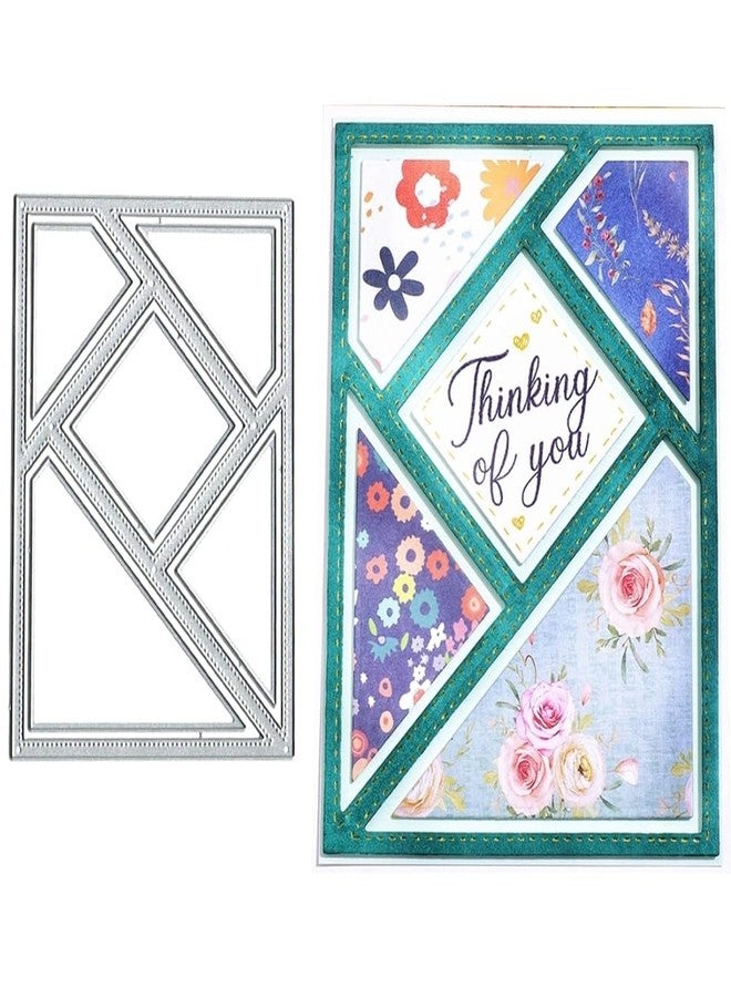 BeetirryHu Rectangle Triangle Frame Metal Die Cuts, Rectangle Frame Metal Cutting Dies Cut Stencils Card Paper Craft DIY Template Metal Cutting Dies Album Embossing Paper Dies for Card Making Scrapbooking - Image 1