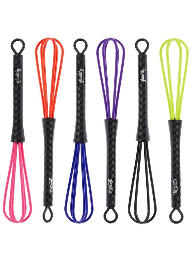 Glamlily 6 Pack Mini Hair Color Whisk For Dye Mixing, Salon Hairdressing, Home Use, 6 Colors (7 X 1.2 In) - Image 1