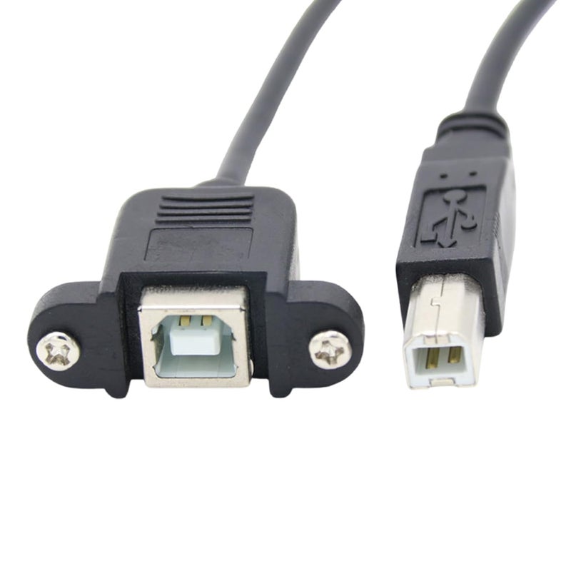 USB2.0 Type B Male to Type B Female Cable Printer Extension Cable for Highly Speed Data Transfer with Panel Mount Design - Image 3