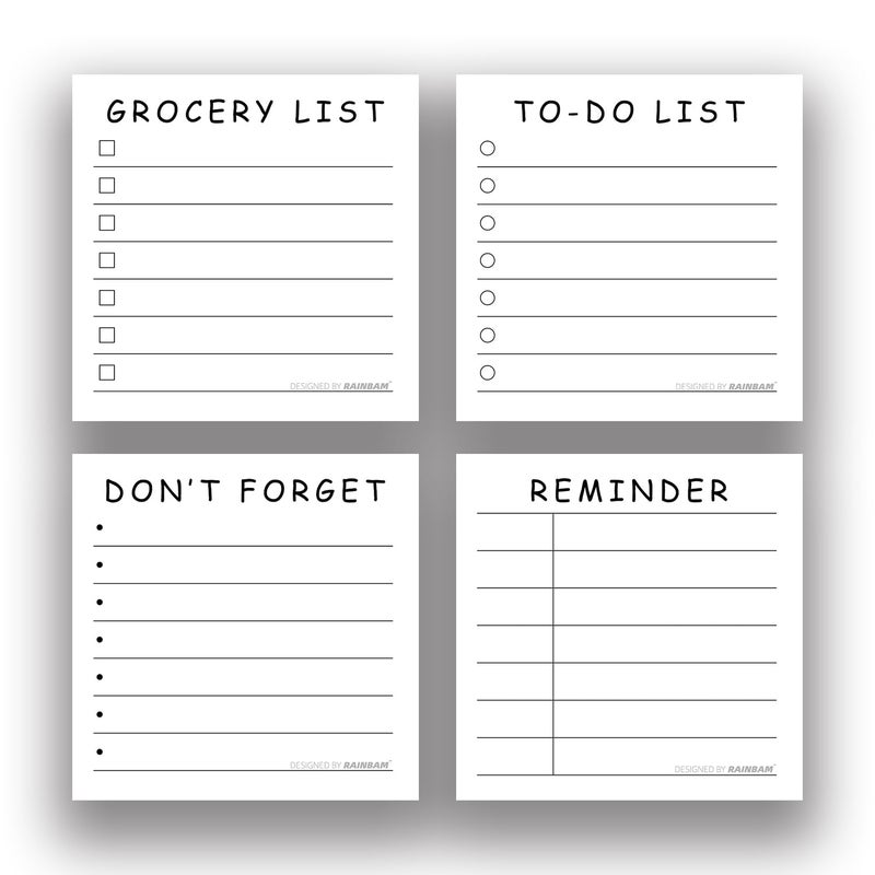 RAINBAM 4 Pack/200 Sheets 3x3in Self-Sticking Note Papers Set, High-Adhesive Productivity Planner Pads for Time Management, Retro Daily Task Notes for Journal Office Home, Bulk Retro Stationery Gift - Image 1