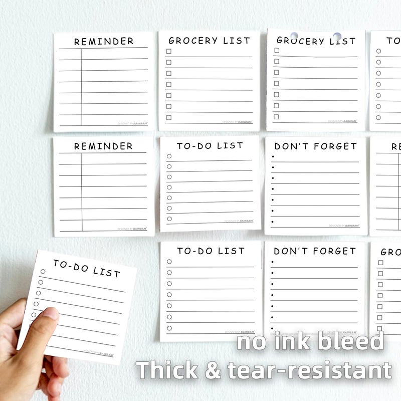 RAINBAM 4 Pack/200 Sheets 3x3in Self-Sticking Note Papers Set, High-Adhesive Productivity Planner Pads for Time Management, Retro Daily Task Notes for Journal Office Home, Bulk Retro Stationery Gift - Image 4