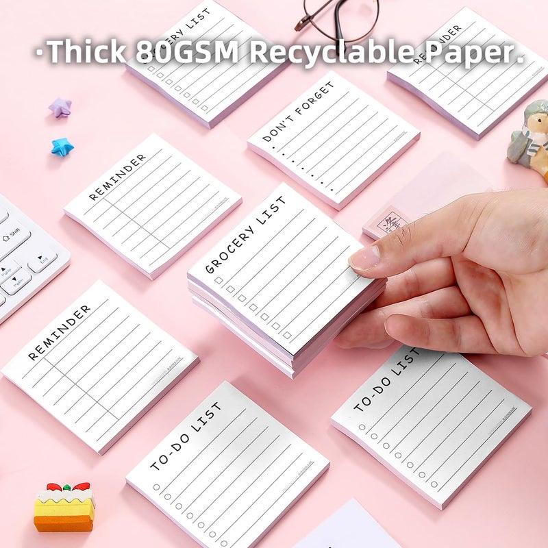 RAINBAM 4 Pack/200 Sheets 3x3in Self-Sticking Note Papers Set, High-Adhesive Productivity Planner Pads for Time Management, Retro Daily Task Notes for Journal Office Home, Bulk Retro Stationery Gift - Image 5