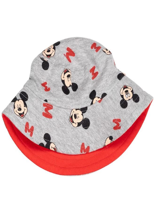 Disney - Disney Mickey Mouse Newborn Baby Boys Romper and Sunhat Red 6-9 Months - Image 1