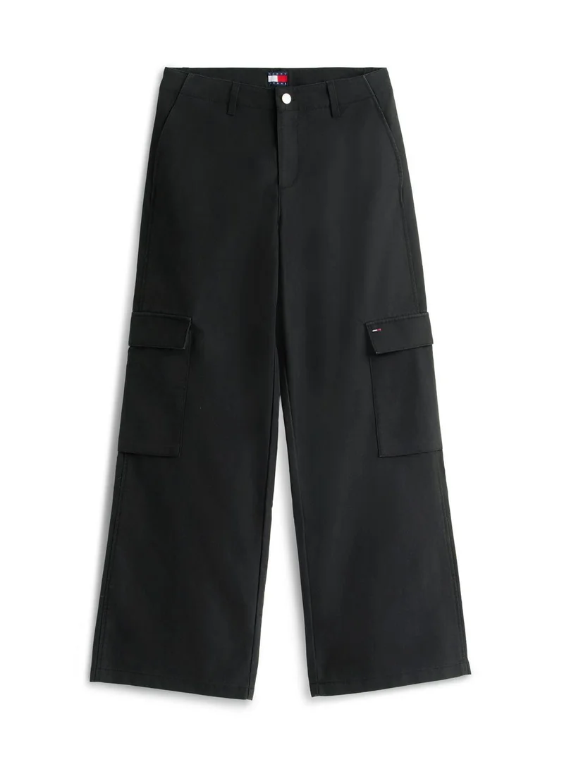 Tommy Jeans Black Wide & Straight Leg Cargo Pants for Women | Best Price UAE