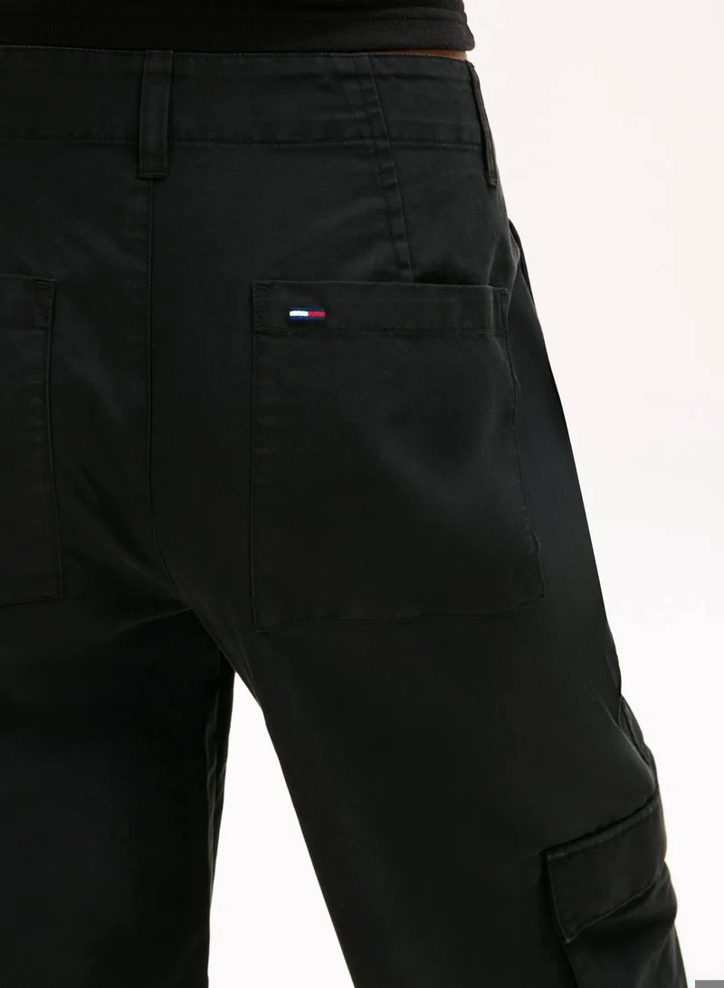 Tommy Jeans Black Wide & Straight Leg Cargo Pants for Women | Best Price UAE