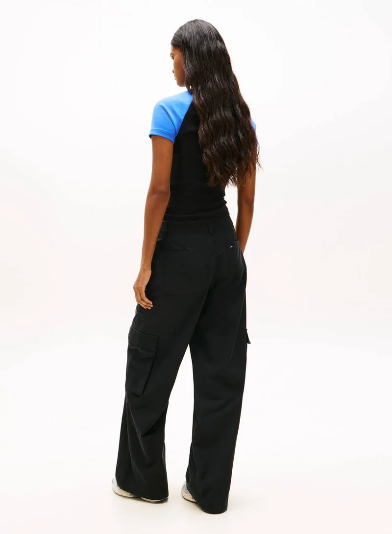 Tommy Jeans Black Wide & Straight Leg Cargo Pants for Women | Best Price UAE