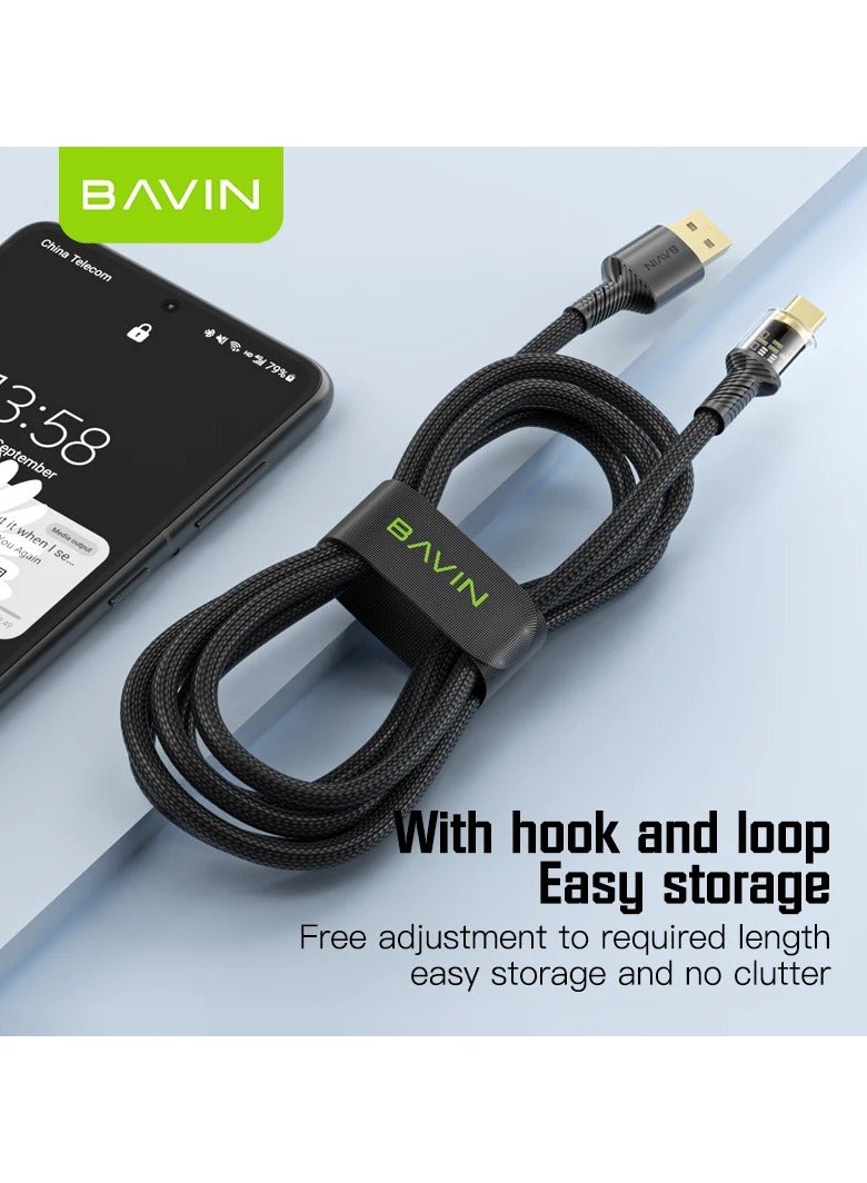Bavin CB275 Power 18W Fast Charging Data Cable Smart Chip & Durable Braided Cable For Usb-Micro120cm Black - Image 3