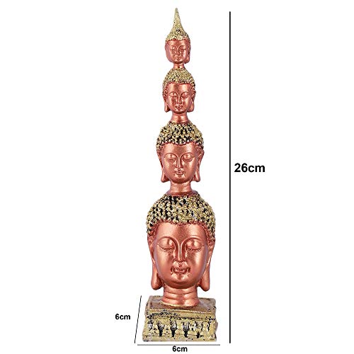 Mariner's Creation ® Polyresin and Marble Buddha Face Idol Home Decor Accessories (6X6X26CM, Coper, Gold) - Image 5
