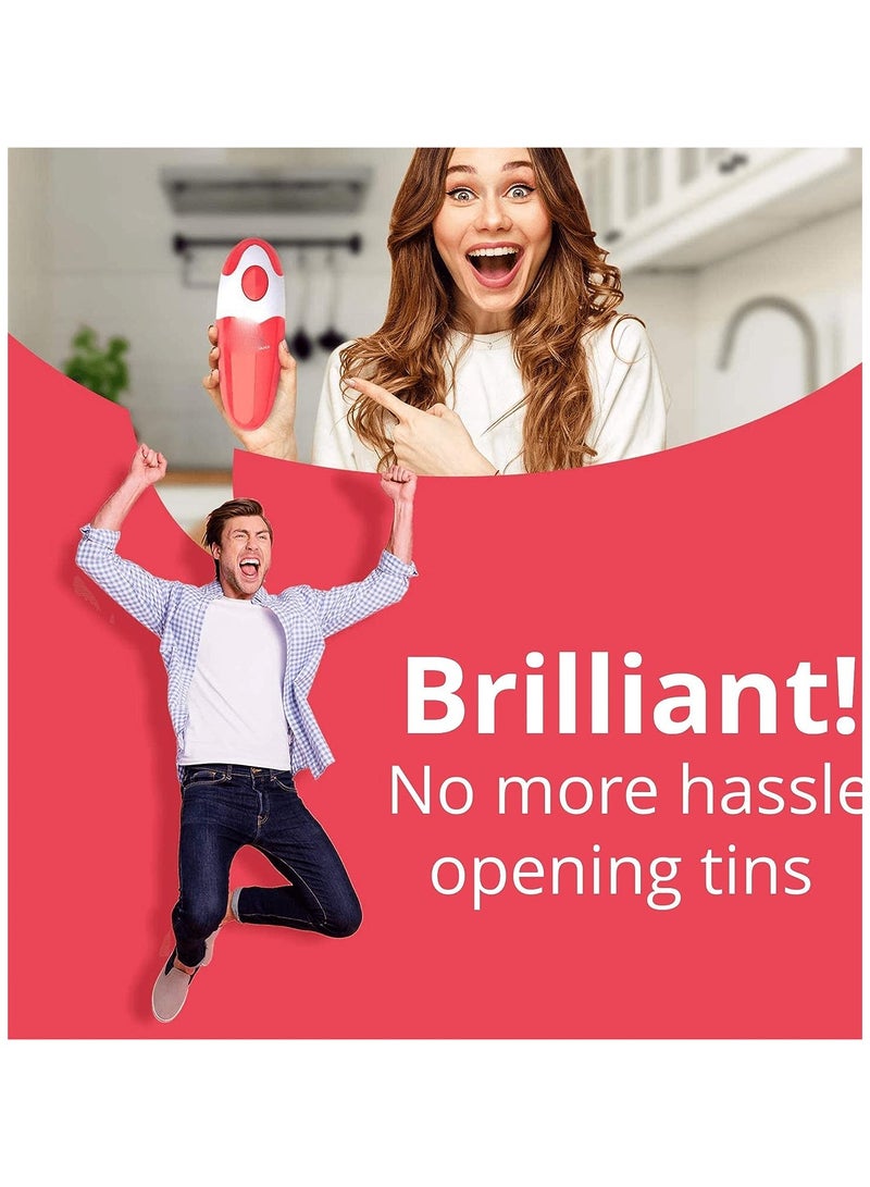 general Electric can opener: opens cans at the push of a on - automatic, hands-free, smooth-edge, food-safe, battery-powered - Image 4