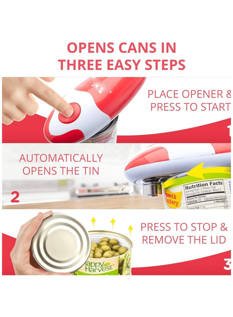 general Electric can opener: opens cans at the push of a on - automatic, hands-free, smooth-edge, food-safe, battery-powered - Image 2