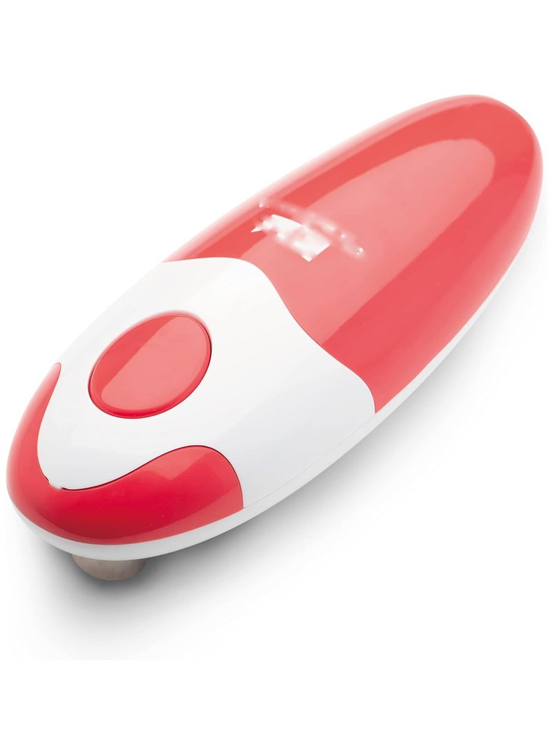 general Electric can opener: opens cans at the push of a on - automatic, hands-free, smooth-edge, food-safe, battery-powered - Image 1