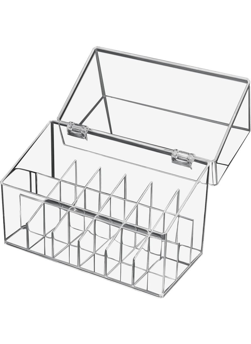 ATOMUS - ATOMUS Lipstick Holder Display Case, 18 Slots Lipstick Organizer Storage with Dust Cover Transparent Acrylic Cosmetic Makeup Lipgloss Rack Holder - Image 1
