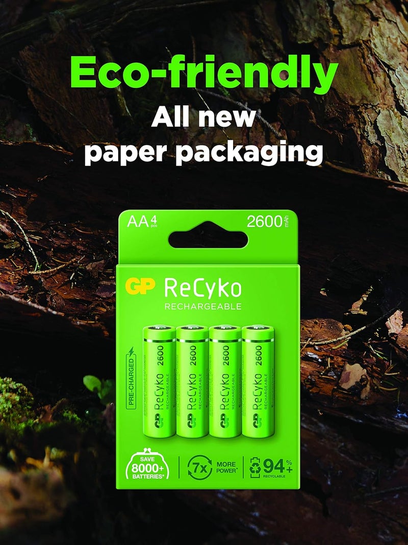 GP Rechargeable ReCyKo+ AA 2700 Mah Pack of 4, BATTERY - Image 2