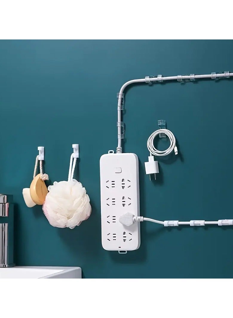 Loquat 100pcs Adhesive Cable Clips, Adhesive Cable Clamps, Transparent Wire Brackets for Power Line Management, Plastic Cable Cord Organizers Cable Storage Management Clip for Home Office - Image 4