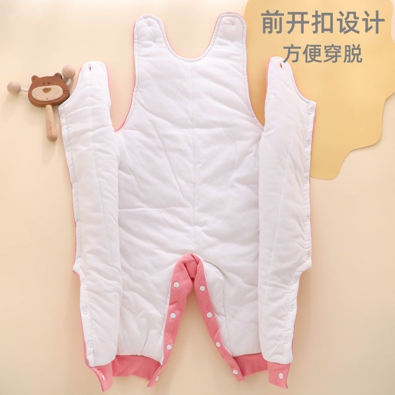 Baby Thin Cotton Suspender Pants Male And Female Baby Outer Wear Belly Protection Closed Crotch Snap-On Jumpsuit Children'S Cotton Pants - Image 4